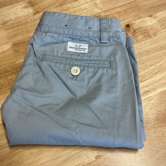 Boys Vineyard Vines Flat front chino shorts light blue adjustable waist size 10 - Picture 1 of 7